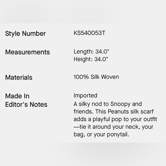 Kate Spade Peanuts Silk Square Scarf - Picture 6 of 6